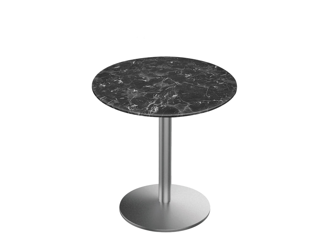 30" Tall OD214 Indoor/Outdoor All-Season Table with 32" Diameter Black Marble Top OD214-2230SSODS32RBM