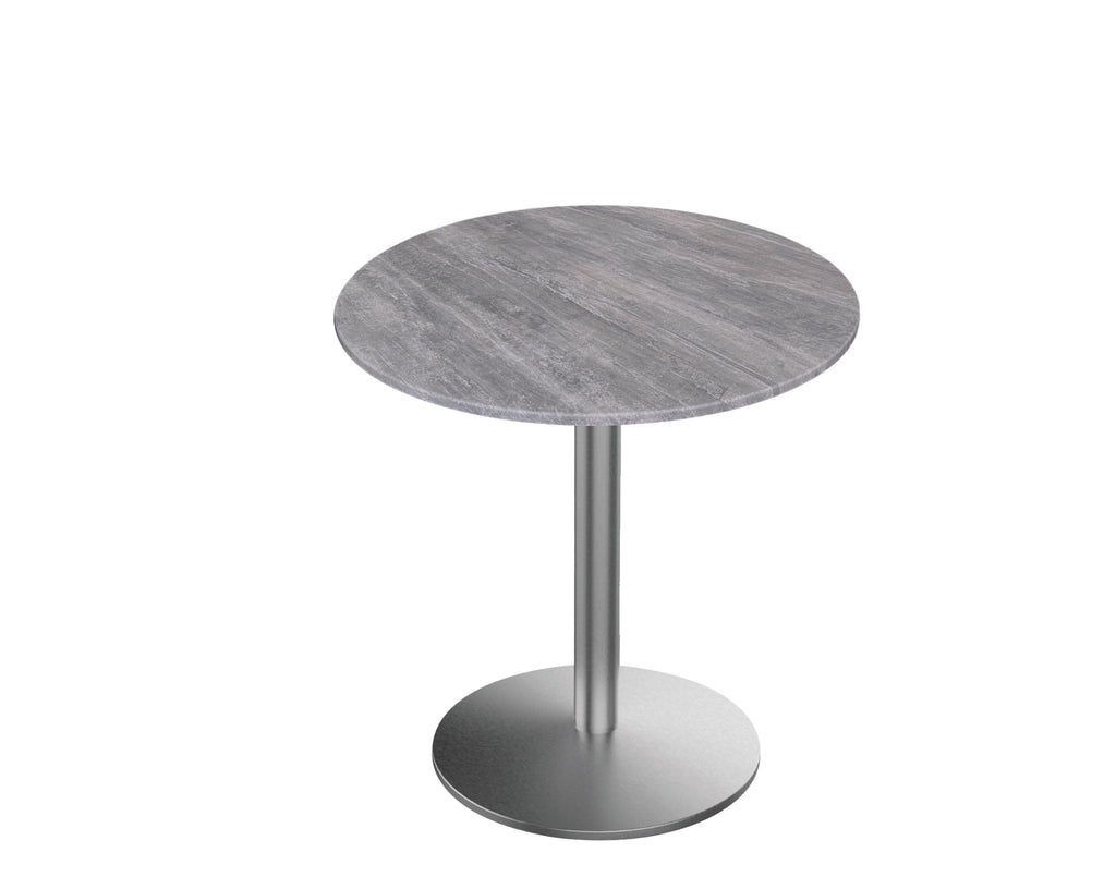 30" Tall OD214 Indoor/Outdoor All-Season Table with 32" Diameter Greystone Top OD214-2230SSODS32RGryStn