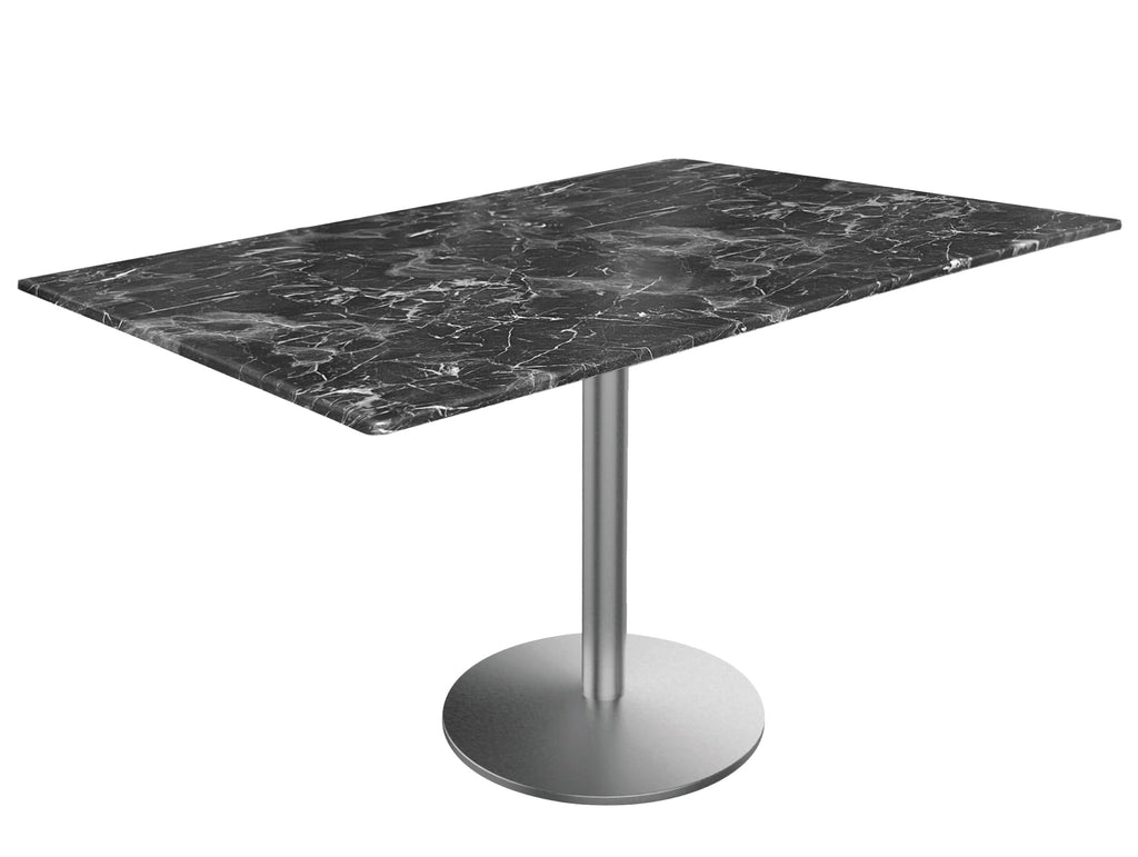 30" Tall OD214 Indoor/Outdoor All-Season Table with 32" x 48" Black Marble Top OD214-2230SSODS3248BM