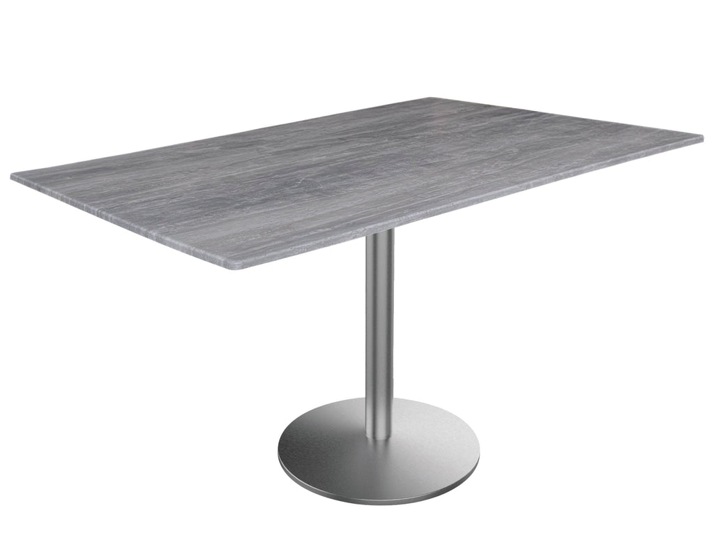 30" Tall OD214 Indoor/Outdoor All-Season Table with 32" x 48" Greystone Top OD214-2230SSODS3248GryStn