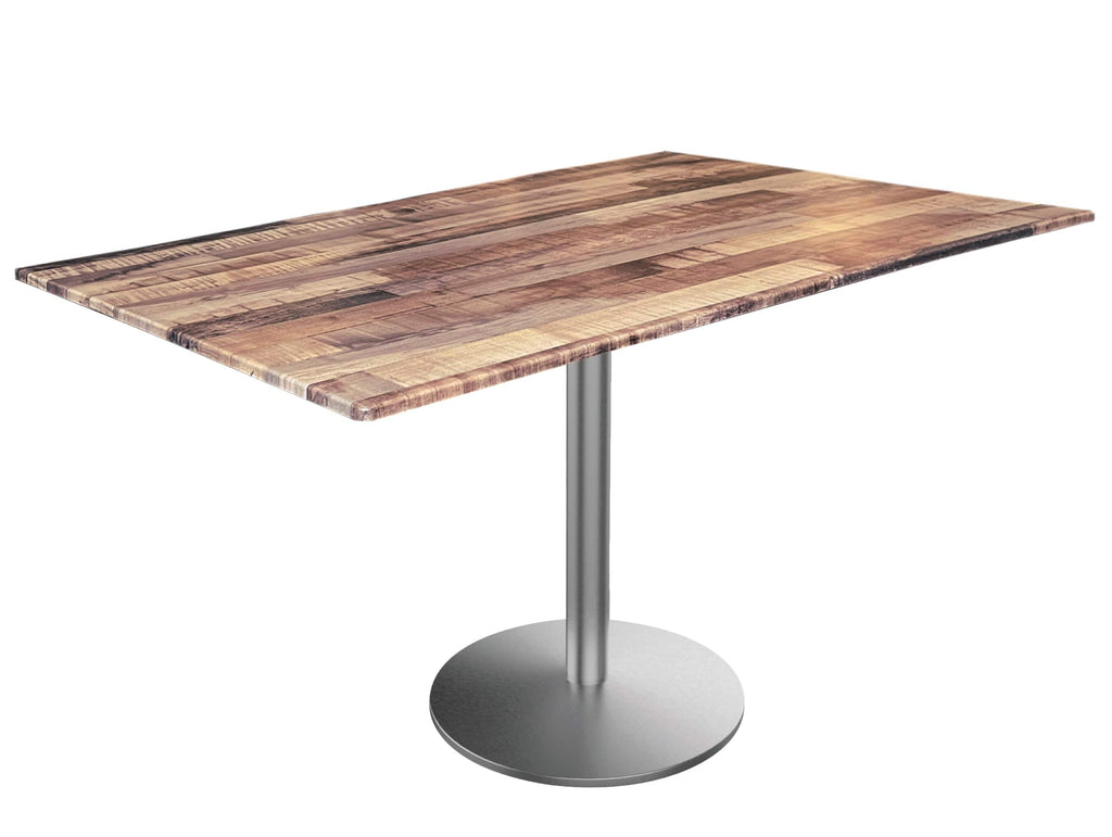 30" Tall OD214 Indoor/Outdoor All-Season Table with 32" x 48" Rustic Top OD214-2230SSODS3248Rustic