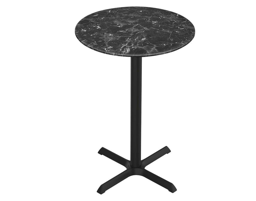 36" Tall OD211 Indoor/Outdoor All-Season Table with 32" Diameter Black Marble Top OD211-3036BWODS32RBM