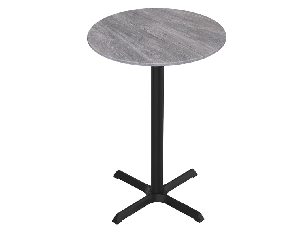 36" Tall OD211 Indoor/Outdoor All-Season Table with 32" Diameter Greystone Top OD211-3036BWODS32RGryStn