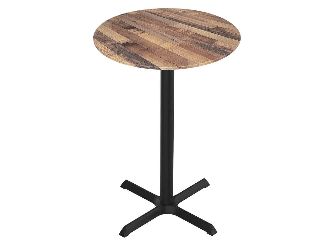 36" Tall OD211 Indoor/Outdoor All-Season Table with 32" Diameter Rustic Top OD211-3036BWODS32RRustic