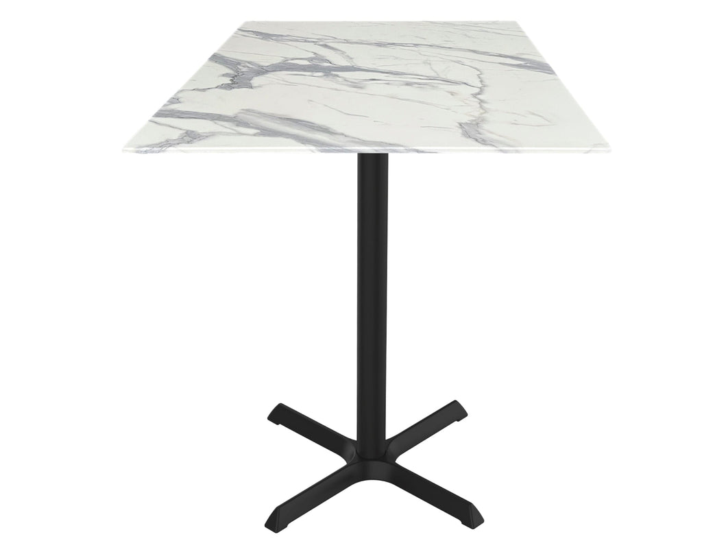 36" Tall OD211 Indoor/Outdoor All-Season Table with 32" x 32" Square White Marble Top OD211-3036BWODS32SQWM