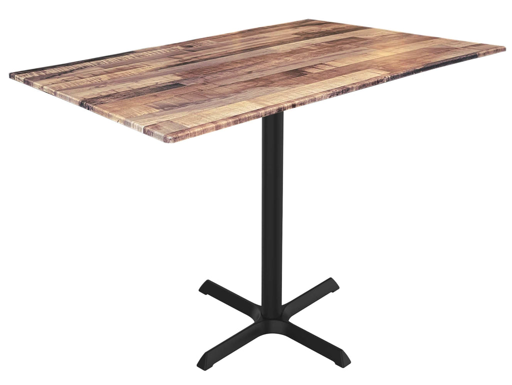 36" Tall OD211 Indoor/Outdoor All-Season Table with 32" x 48" Rustic Top OD211-3036BWODS3248Rustic