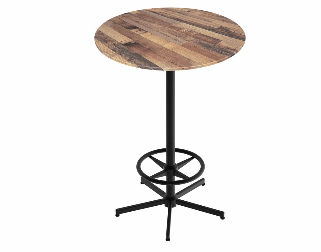 42" Tall OD216 Indoor/Outdoor All-Season Table with 32" Diameter Rustic Top OD21642BWODS32RRustic