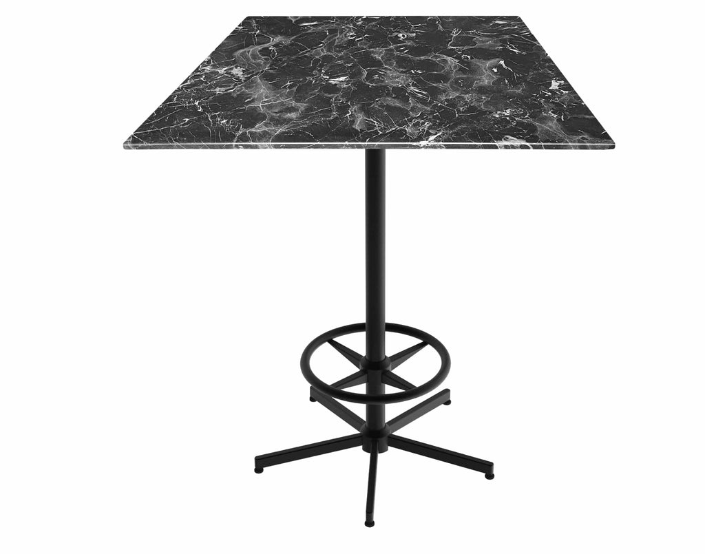 42" Tall OD216 Indoor/Outdoor All-Season Table with 32" x 32" Square Black Marble Top OD21642BWODS32SQBM