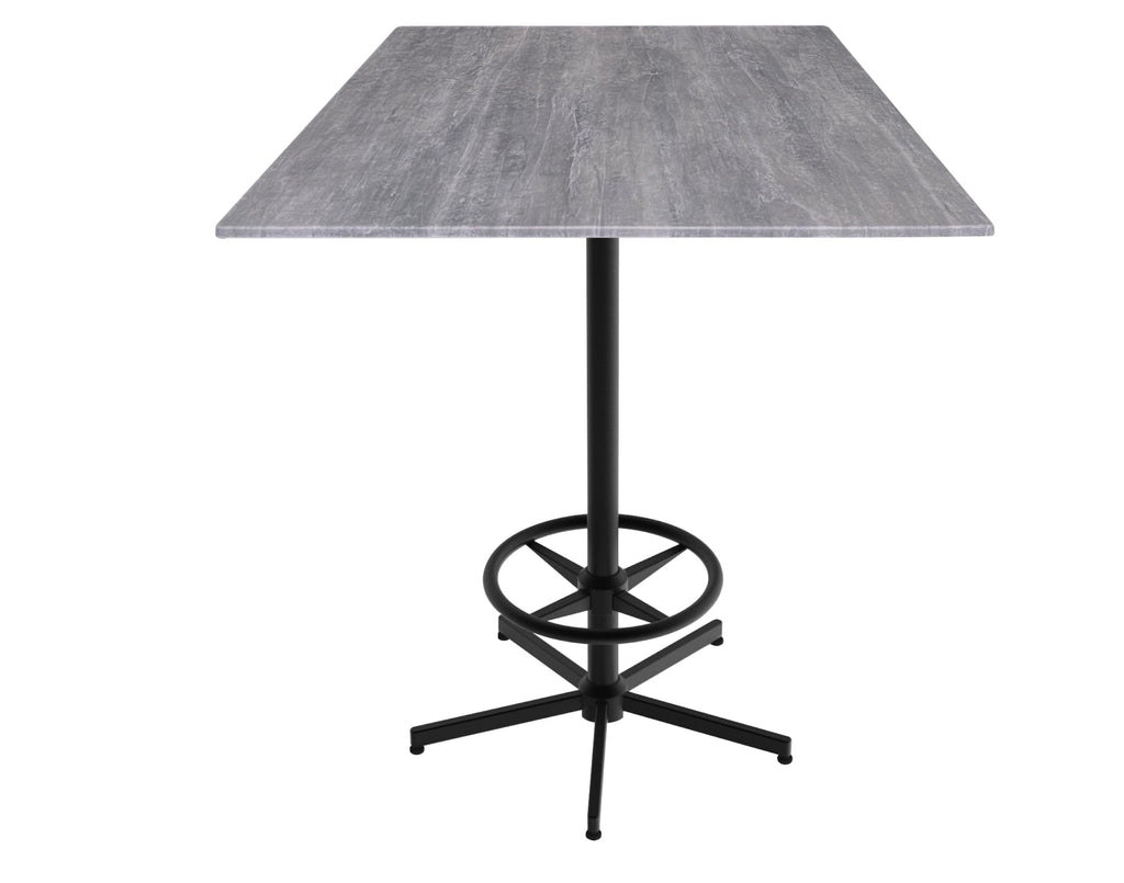 42" Tall OD216 Indoor/Outdoor All-Season Table with 32" x 32" Square Greystone Top OD21642BWODS32SQGryStn