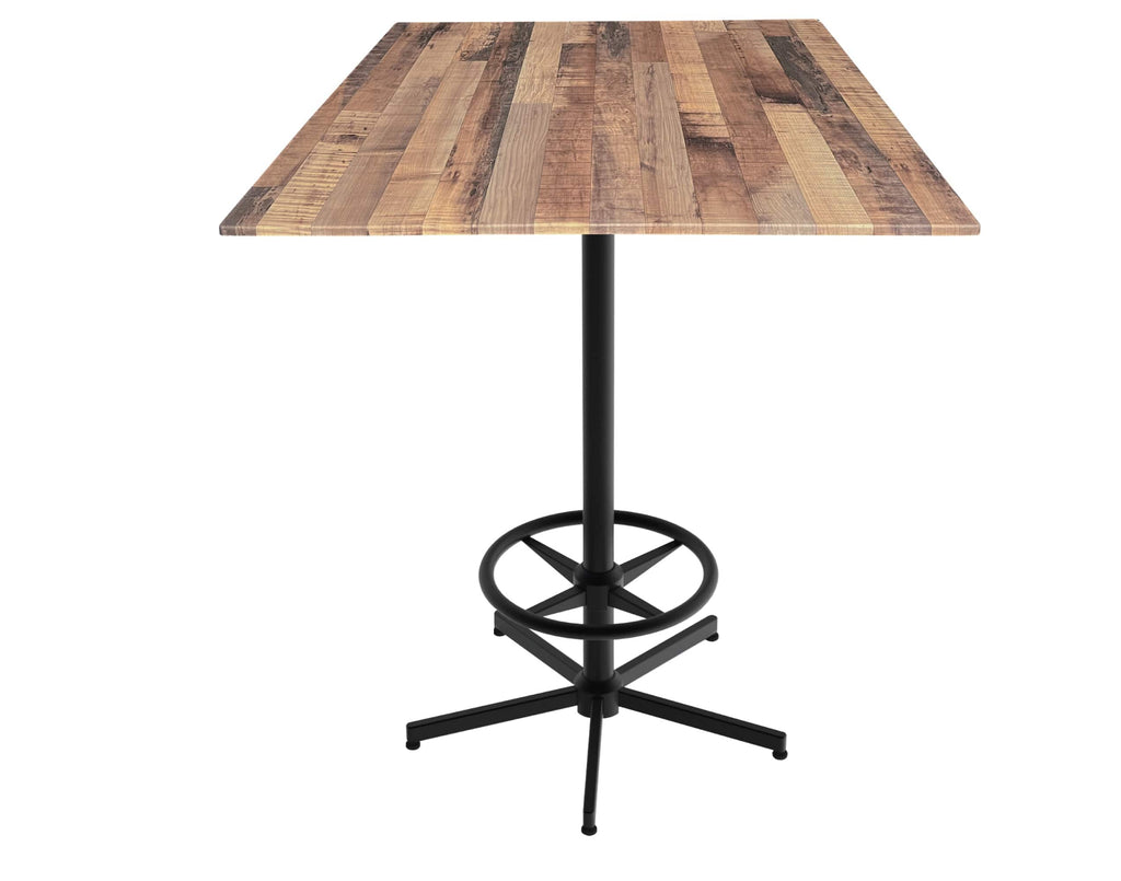 42" Tall OD216 Indoor/Outdoor All-Season Table with 32" x 32" Square Rustic Top OD21642BWODS32SQRustic