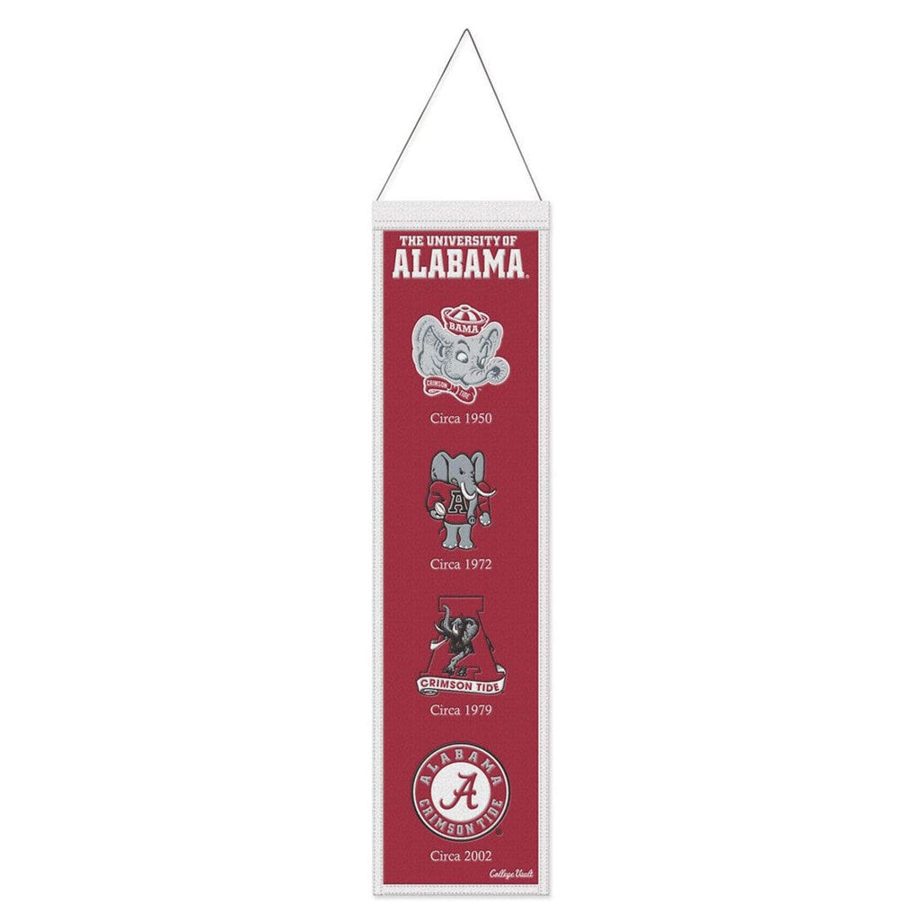 Wool Banners Alabama Crimson Tide Banner Wool 8x32 Heritage Evolution Design 194166479470