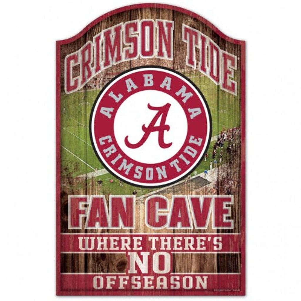 Sign 11x17 Fan Cave Alabama Crimson Tide Sign 11x17 Wood Fan Cave Design 032085951656