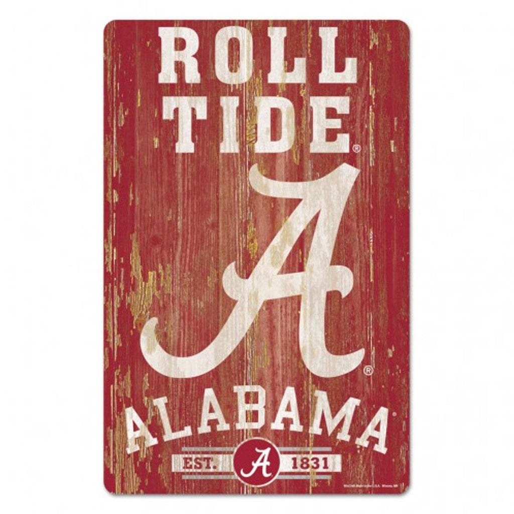 Sign 11x17 Slogan Alabama Crimson Tide Sign 11x17 Wood Slogan Design - Special Order 032085611178