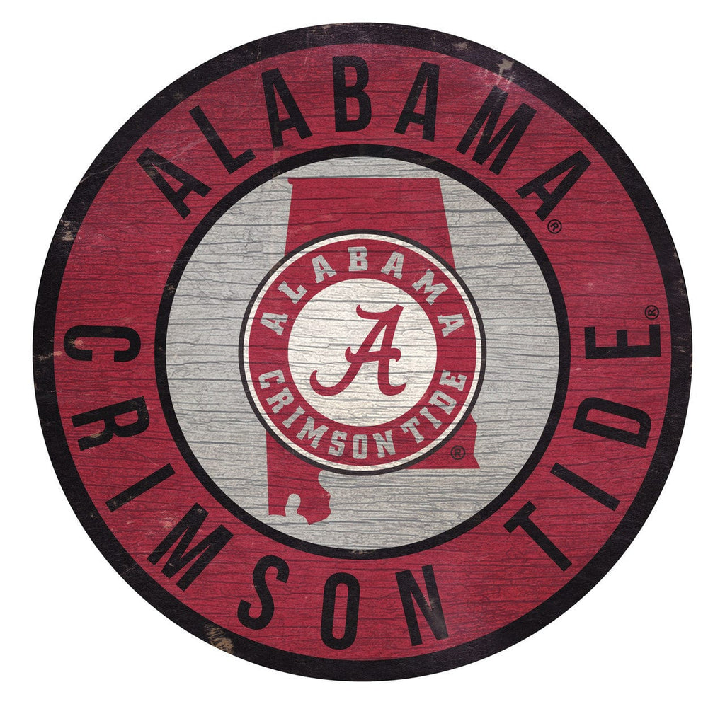 Sign 12 Round State Design Alabama Crimson Tide Sign Wood 12 Inch Round State Design 878460201431