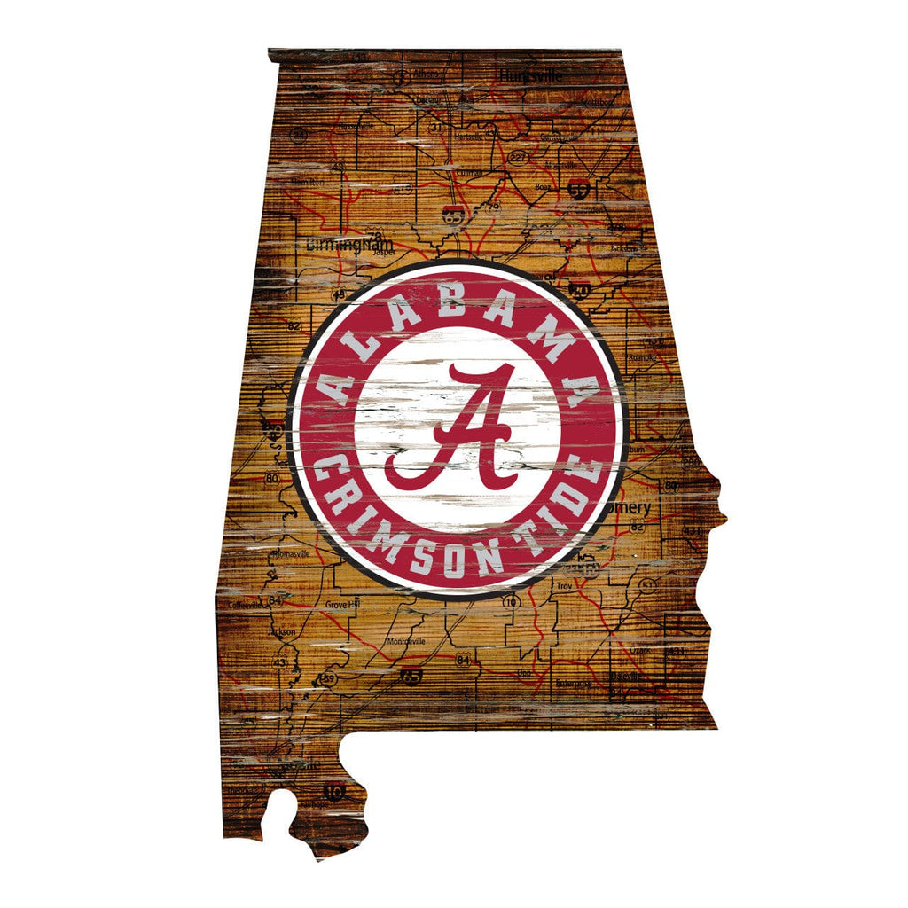 Sign 24 State Alabama Crimson Tide Sign Wood 24 Inch State Wall Art Design - Special Order 878460065989