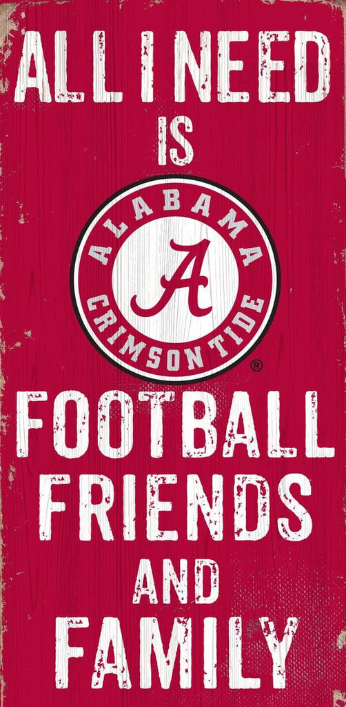 Sign 6x12 Friends and Family Alabama Crimson Tide Sign Wood 6x12 Football Friends and Family Design Color - Special Order 878460174131