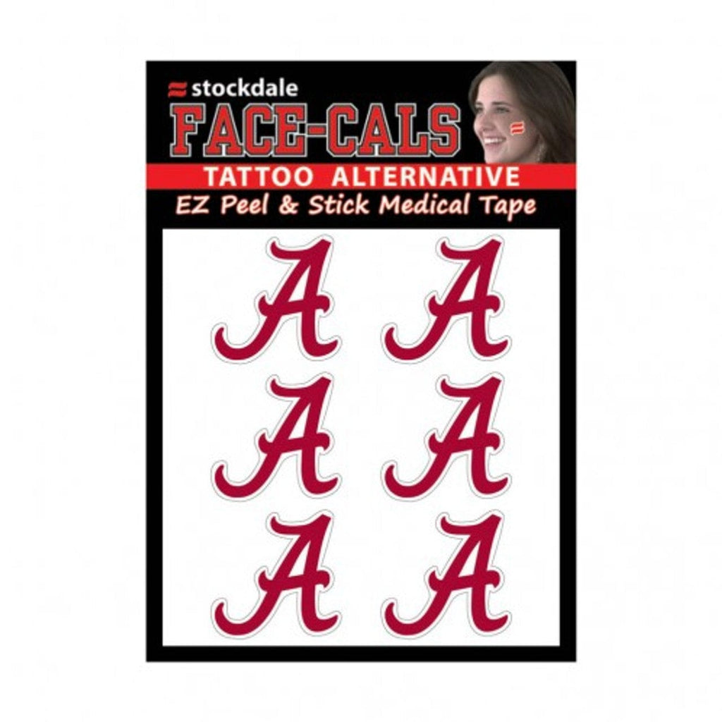 Face Cals Alabama Crimson Tide Tattoo Face Cals 614934747216