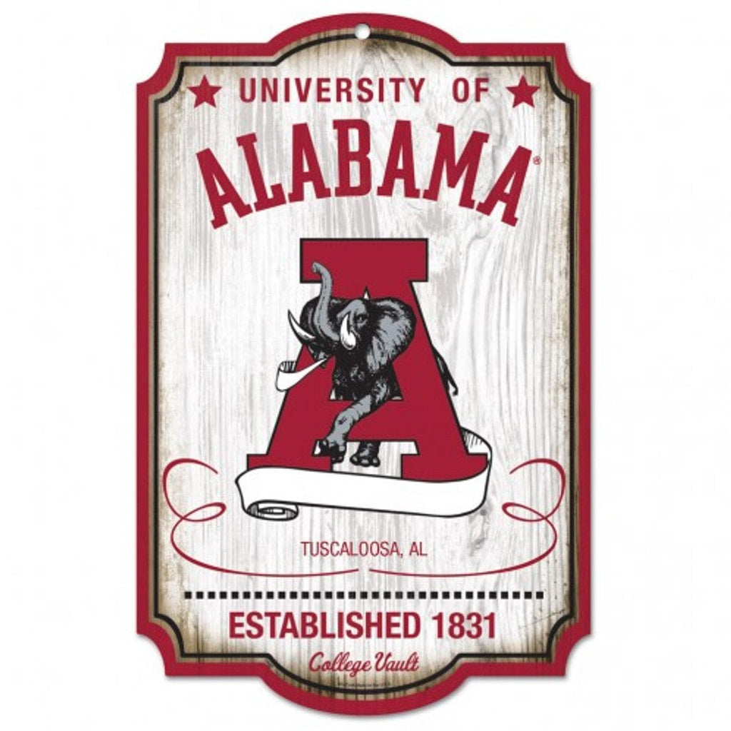 Sign 11x17 Misc. Alabama Crimson Tide Wood Sign - College Vault - 11" x 17" 032085744289