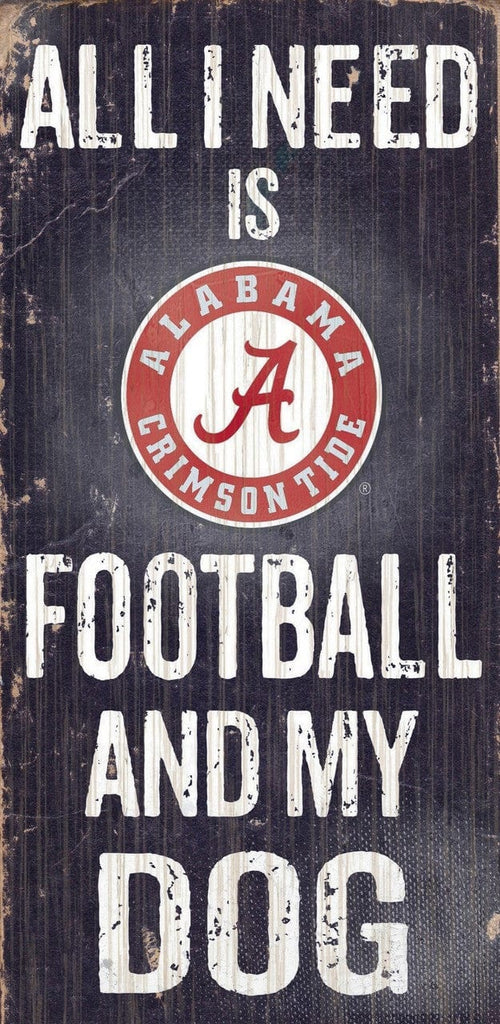 Sign 6x12 Football and Dog Alabama Crimson Tide Wood Sign - Football and Dog 6"x12" 878460038853