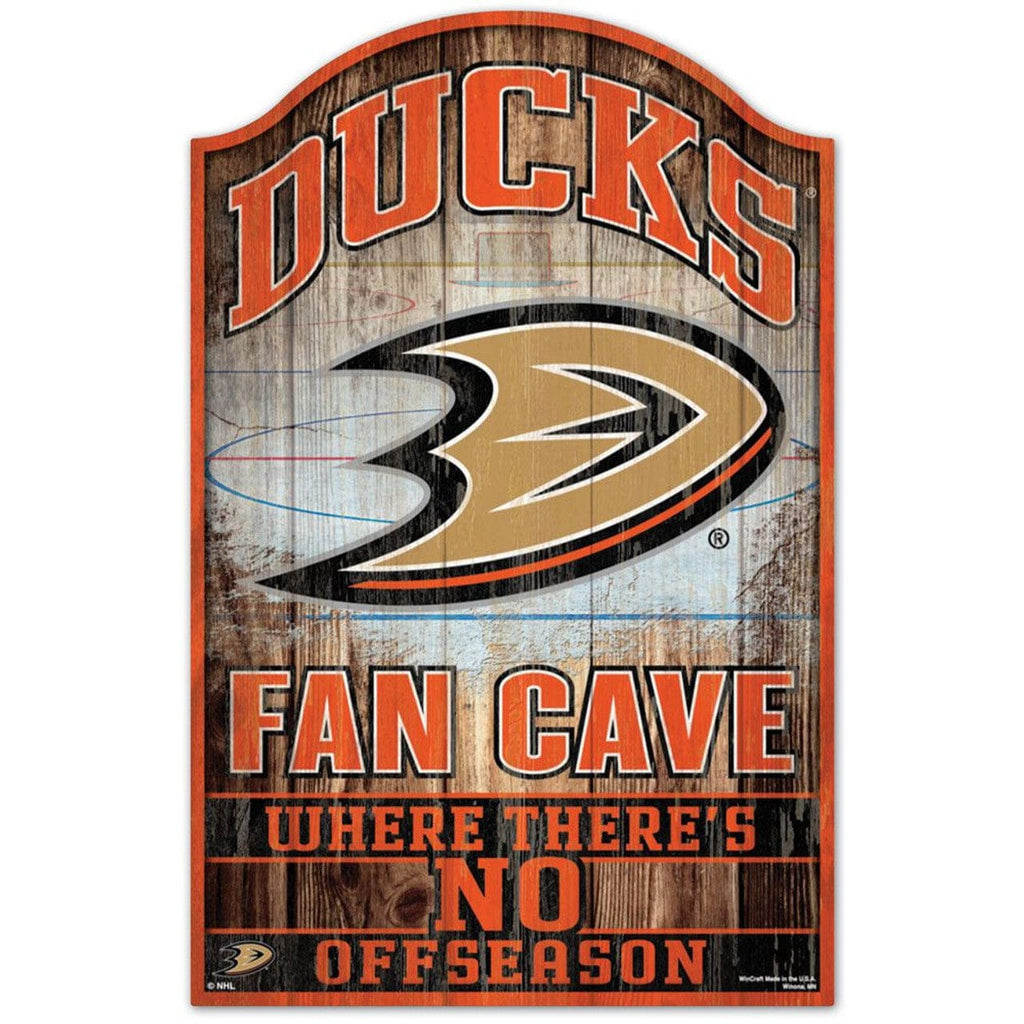 Sign 11x17 Fan Cave Anaheim Ducks Sign 11x17 Wood Fan Cave Design - Special Order 032085359568