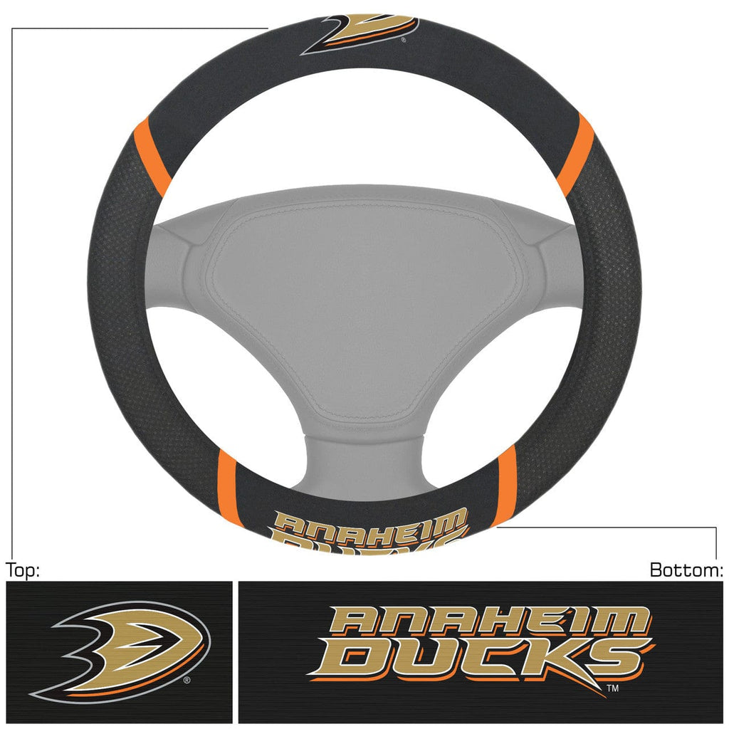 Steering Wheel Covers Mesh Anaheim Ducks Steering Wheel Cover Mesh/Stitched 842989071974