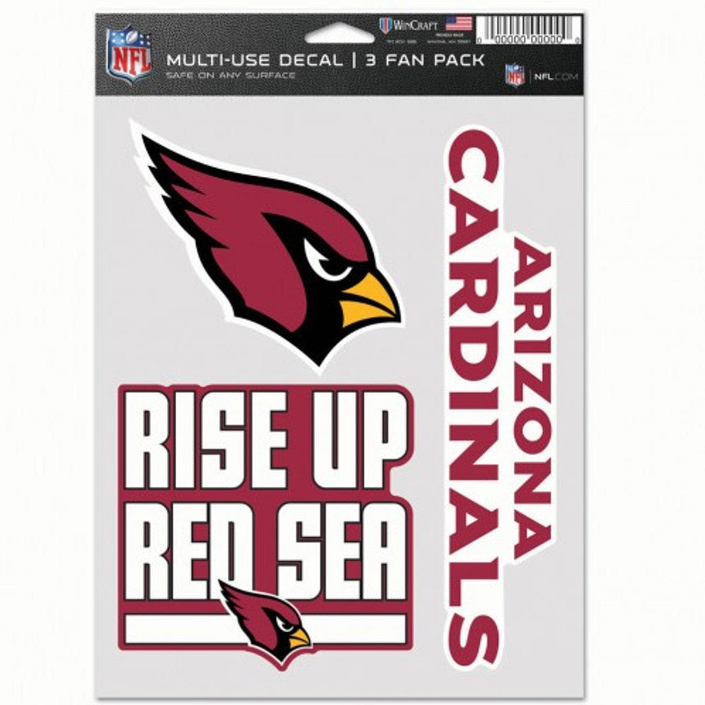 Fan Pack Decals Arizona Cardinals Decal Multi Use Fan 3 Pack 194166077836