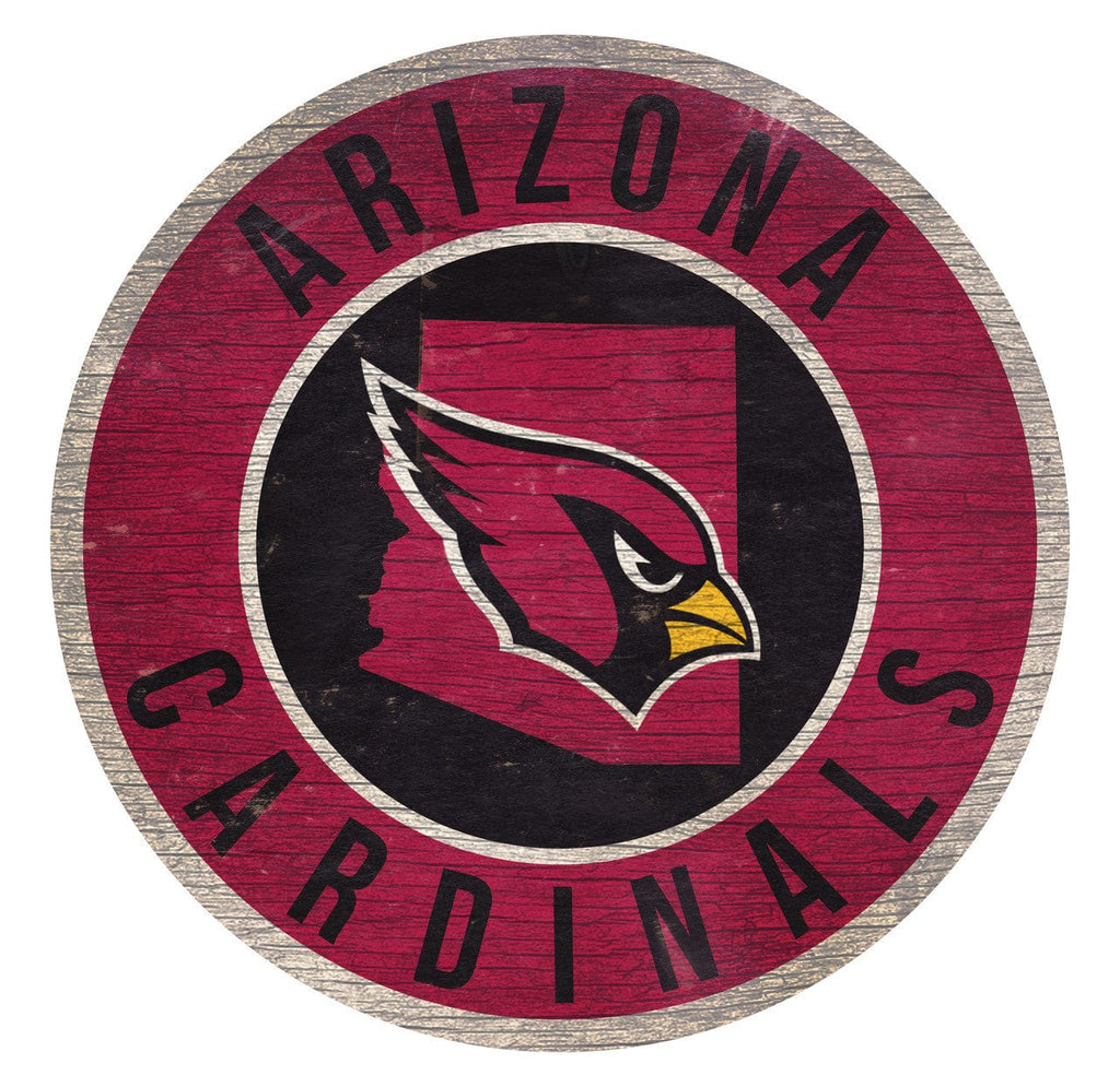 Sign 12 Round State Design Arizona Cardinals Sign Wood 12 Inch Round State Design 878460202049