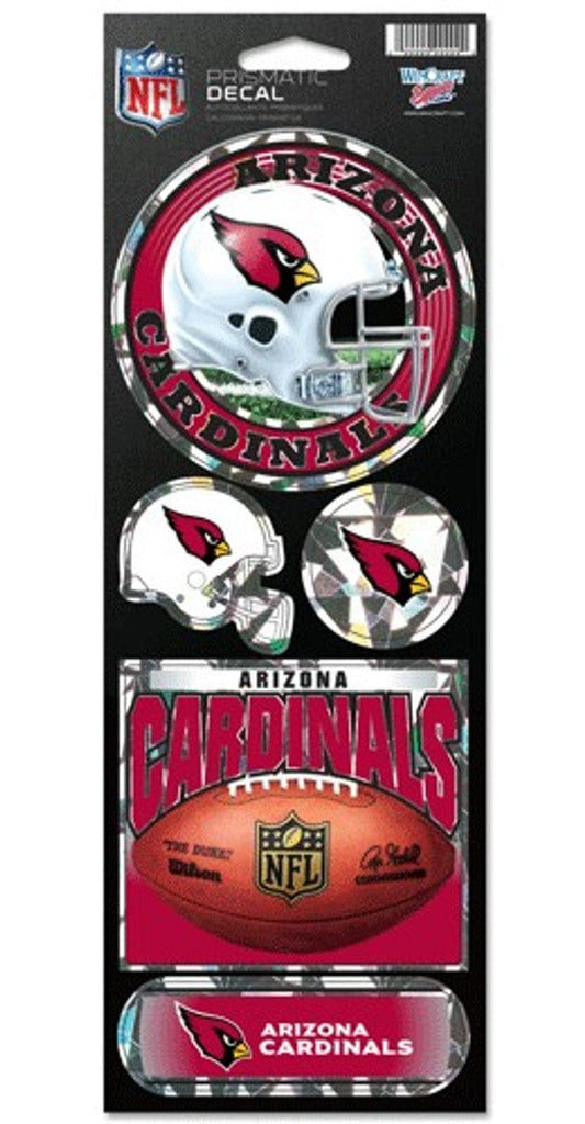 Decal 4x11 Die Cut Prismatic Arizona Cardinals Stickers Prismatic 032085899057