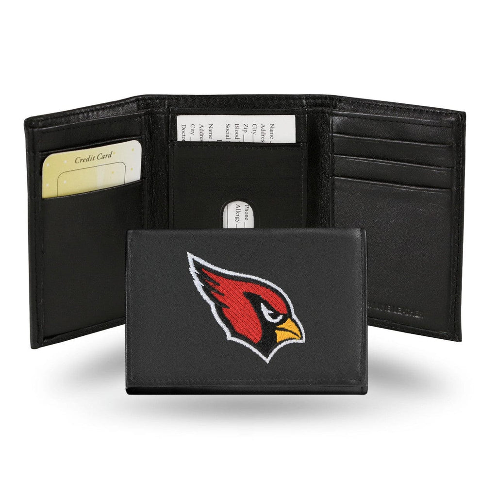 Wallet Leather Trifold Arizona Cardinals Wallet Trifold Leather Embroidered 024994245223