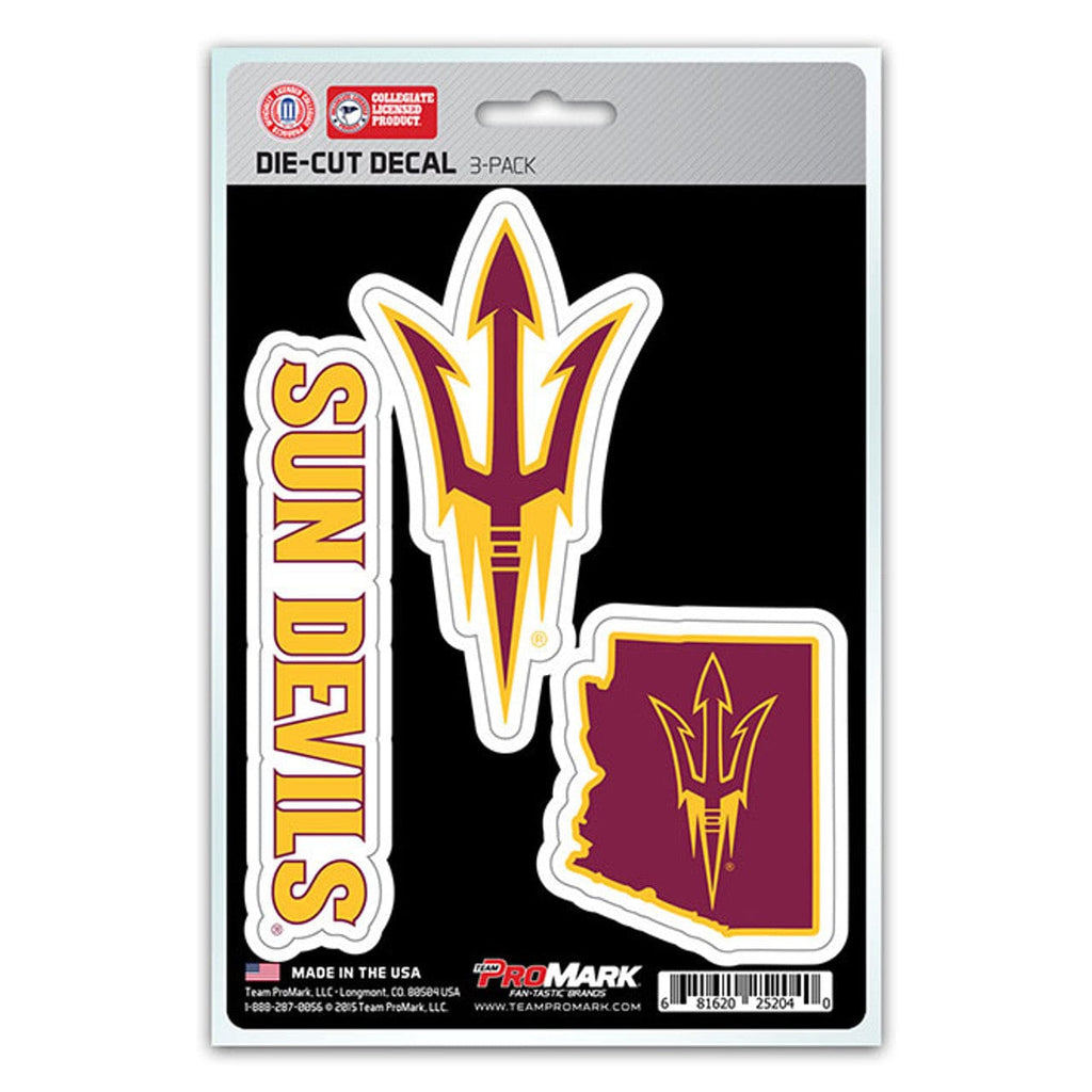 Decal Die Cut Teams 3 Pack Arizona State Sun Devils Decal Die Cut Team 3 Pack 681620252040