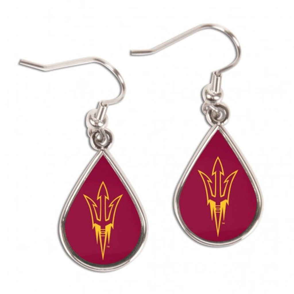 Jewelry Earrings Tear Drop Arizona State Sun Devils Earrings Tear Drop Style 032085194558