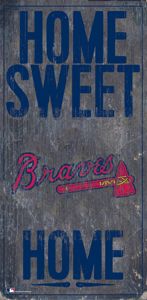 Atlanta Braves Atlanta Braves Sign Wood 6x12 Home Sweet Home Design 878460247125