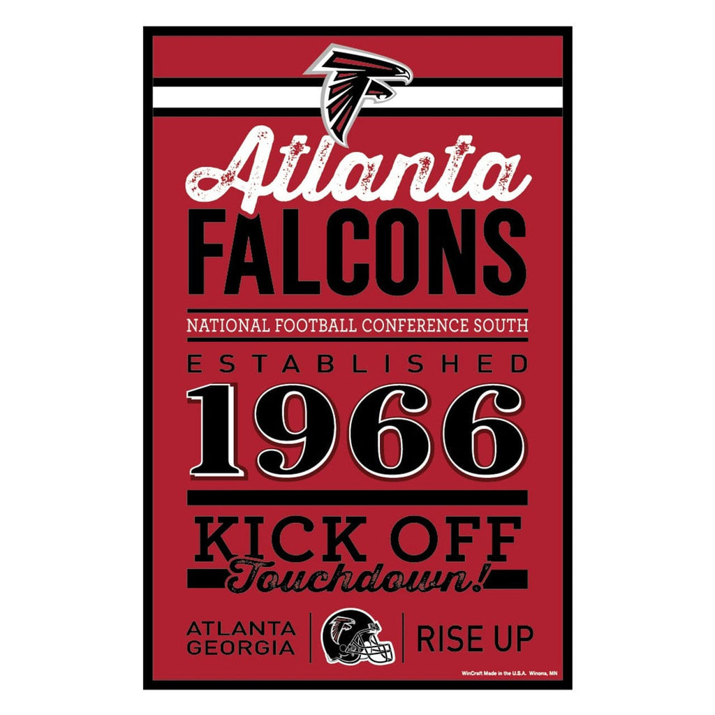 Sign 11x17 Established Home Atlanta Falcons Sign 11x17 Wood Established Design 032085617774