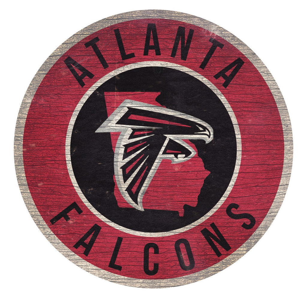 Sign 12 Round State Design Atlanta Falcons Sign Wood 12 Inch Round State Design 878460202056