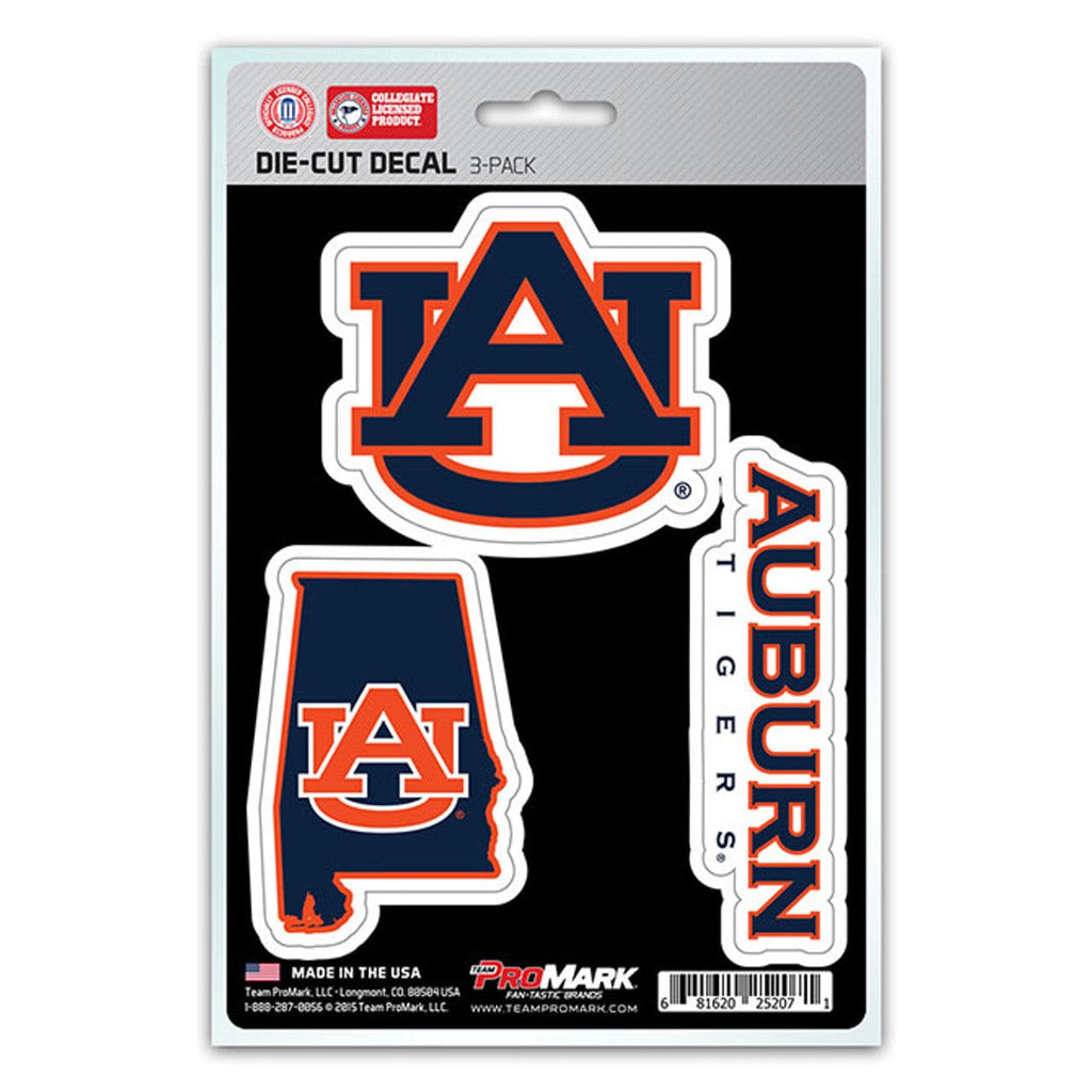 Decal Die Cut Teams 3 Pack Auburn Tigers Decal Die Cut Team 3 Pack 681620252071