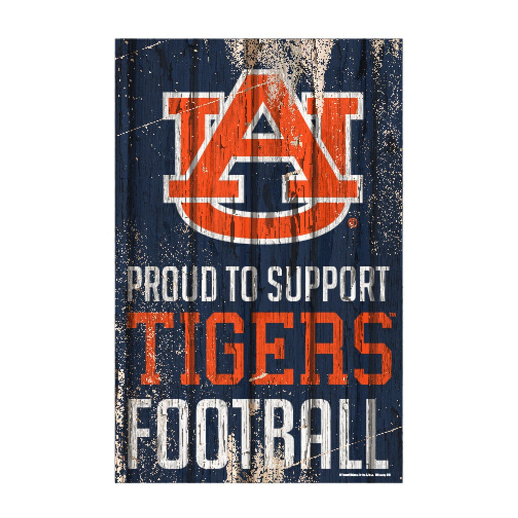 Sign 11x17 Proud To Support Auburn Tigers Sign 11x17 Wood Proud to Support Design 032085938084