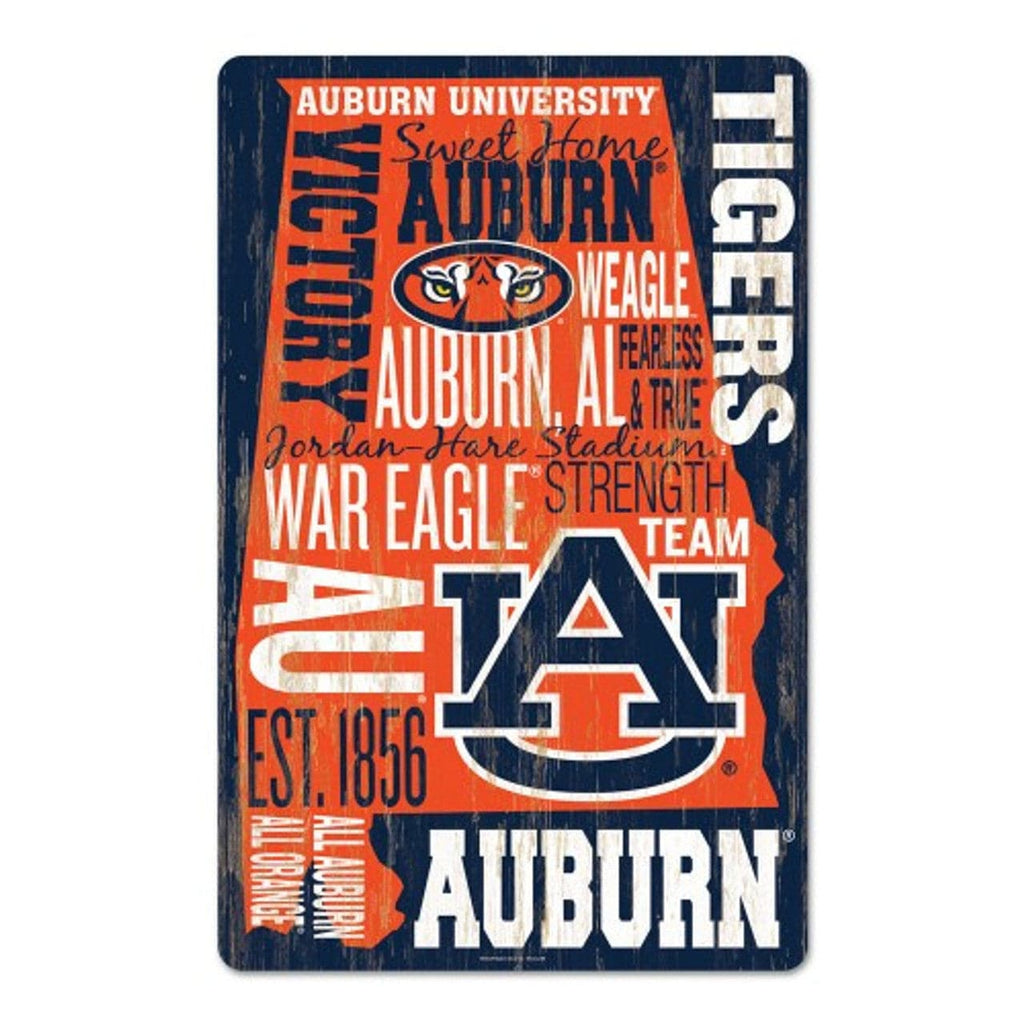 Sign 11x17 Established Home Auburn Tigers Sign 11x17 Wood Wordage Design 032085498991