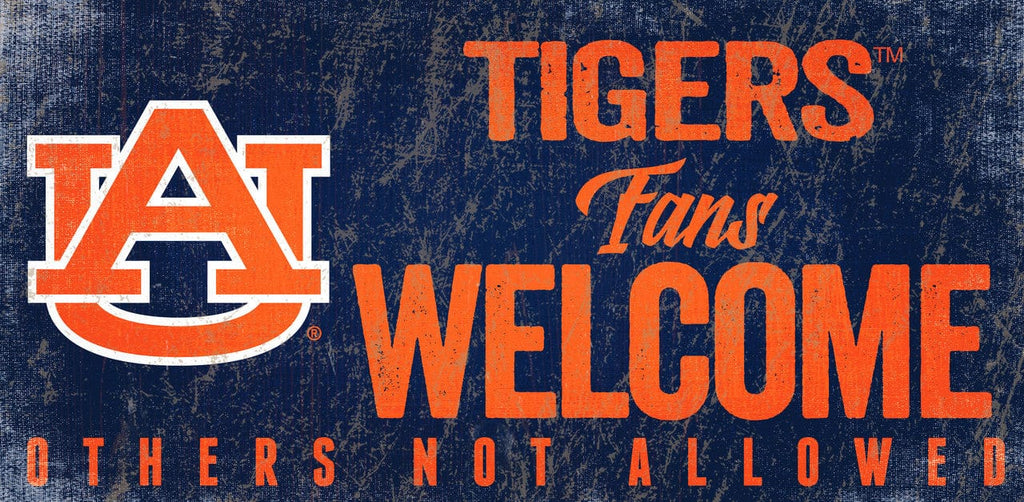 Sign 12x6 Fans Welcome Auburn Tigers Sign Wood 12x6 Fans Welcome Design 878460145322