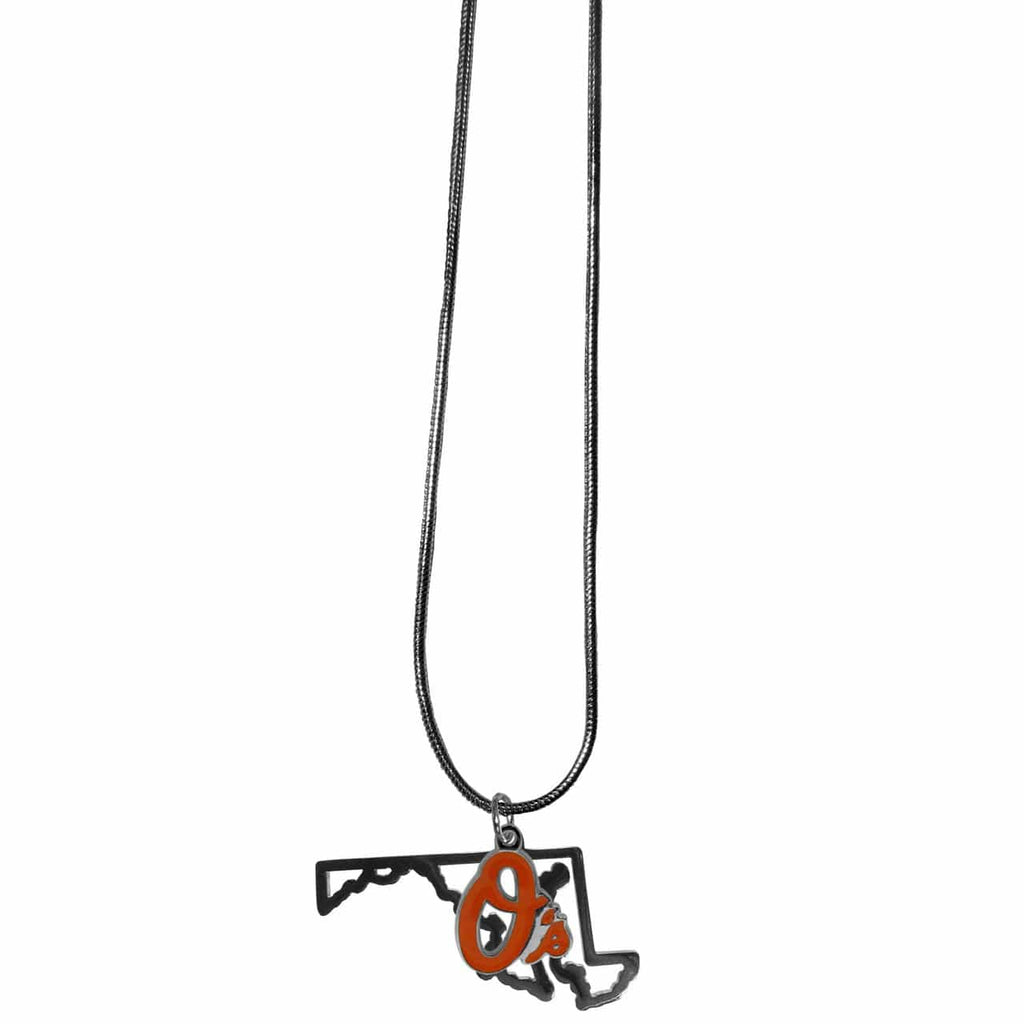 Baltimore Orioles Baltimore Orioles Necklace Chain with State Shape Charm CO 754603676239