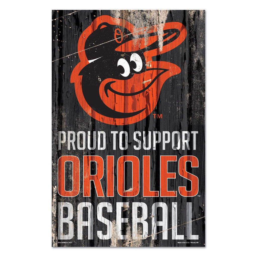 Sign 11x17 Proud To Support Baltimore Orioles Sign 11x17 Wood Proud to Support Design - Special Order 032085933676