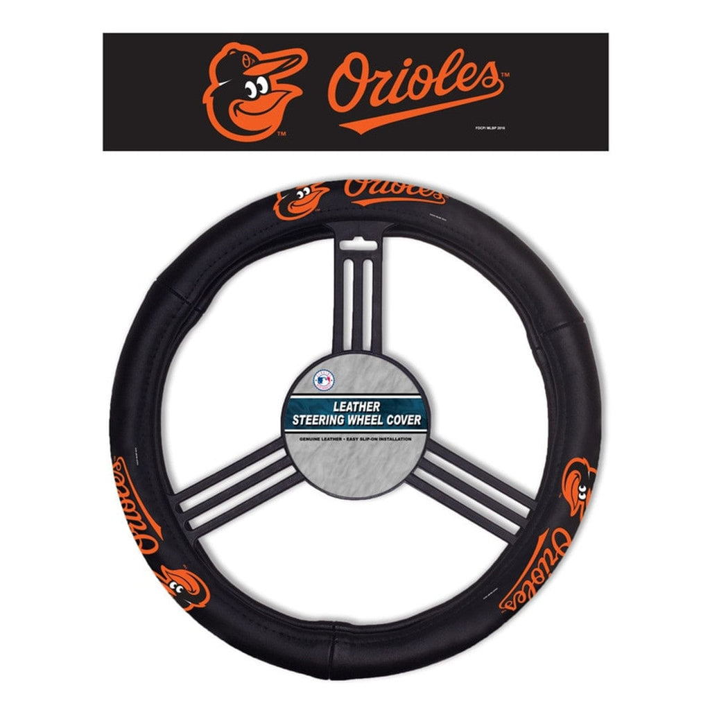 Baltimore Orioles Baltimore Orioles Steering Wheel Cover Leather CO 023245681018