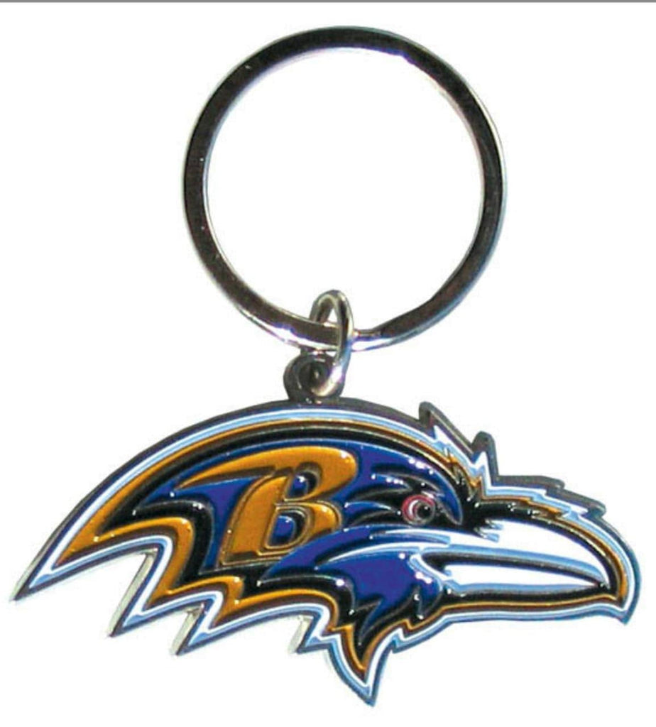 Keychain Logo Cut Style Baltimore Ravens Chrome Logo Cut Keychain 754603935138
