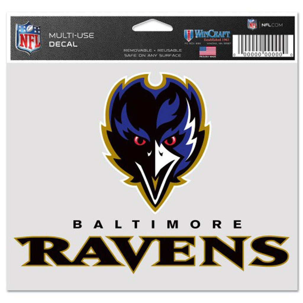 Decal 5x6 Multi Use Color Baltimore Ravens Decal 5x6 Ultra Color Raven - Special Order 032085203502