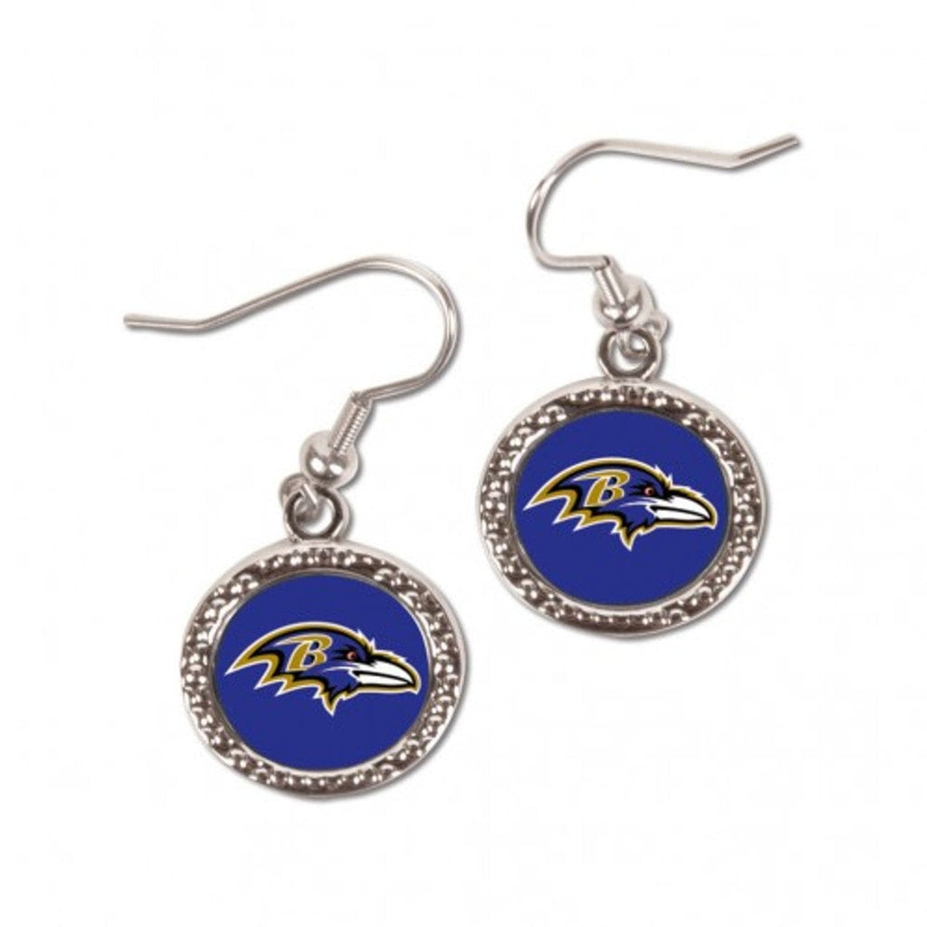 Jewelry Earrings Round Baltimore Ravens Earrings Round Style - Special Order 032085057419