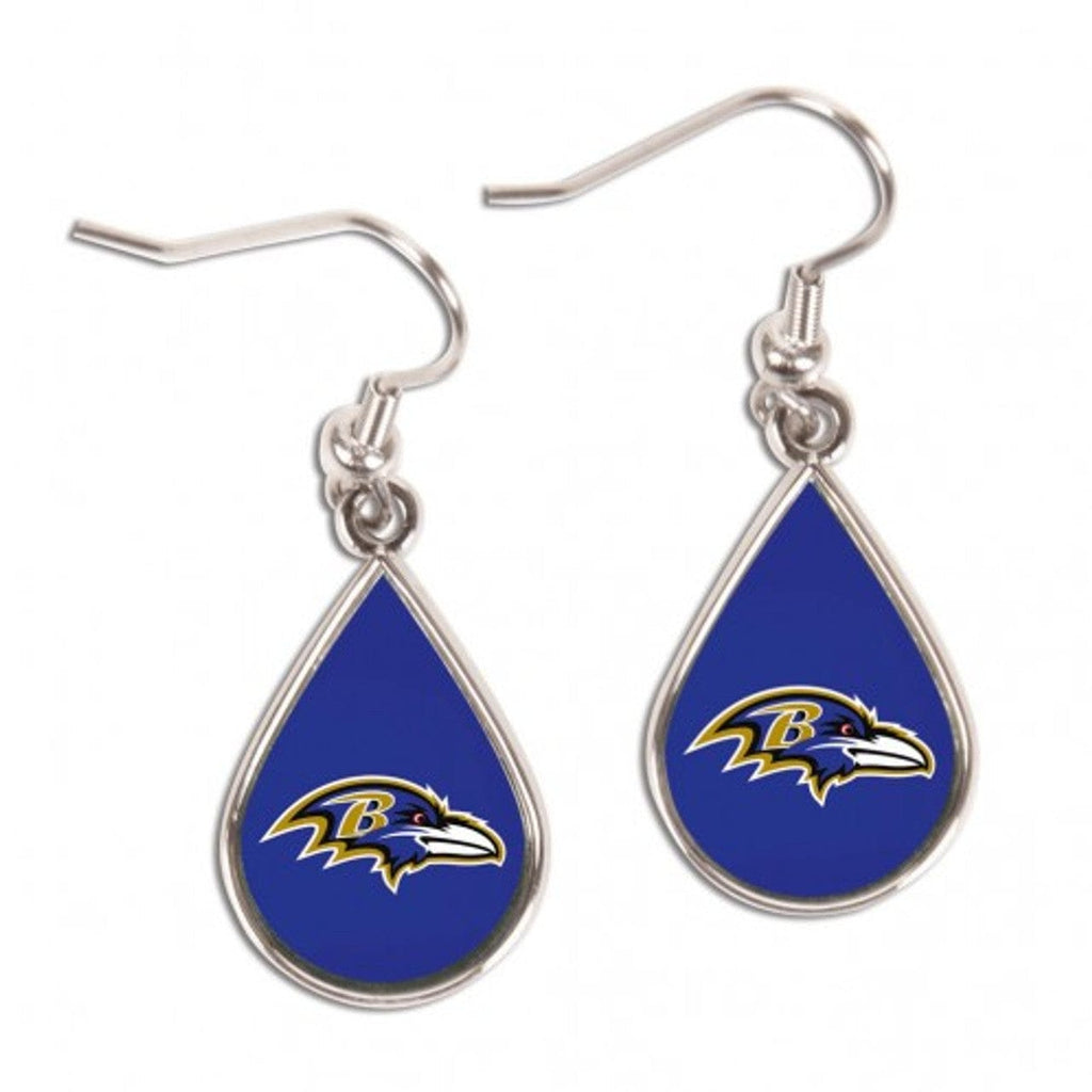 Jewelry Earrings Tear Drop Baltimore Ravens Earrings Tear Drop Style - Special Order 032085191755