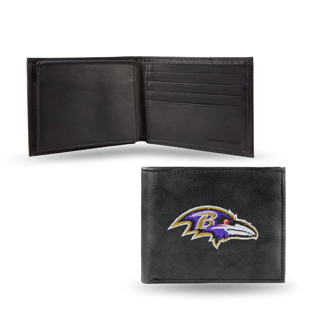 Wallet Leather Billfold Baltimore Ravens Embroidered Leather Billfold 024994145318