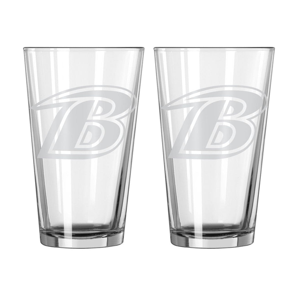 Drink Glass Misc Baltimore Ravens Glass Pint Frost Design 2 Piece Set 806293799566