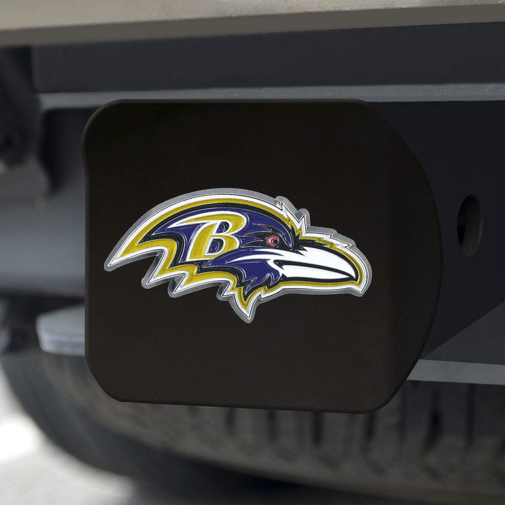 Auto Hitch Covers Baltimore Ravens Hitch Cover Color Emblem on Black 842281125351