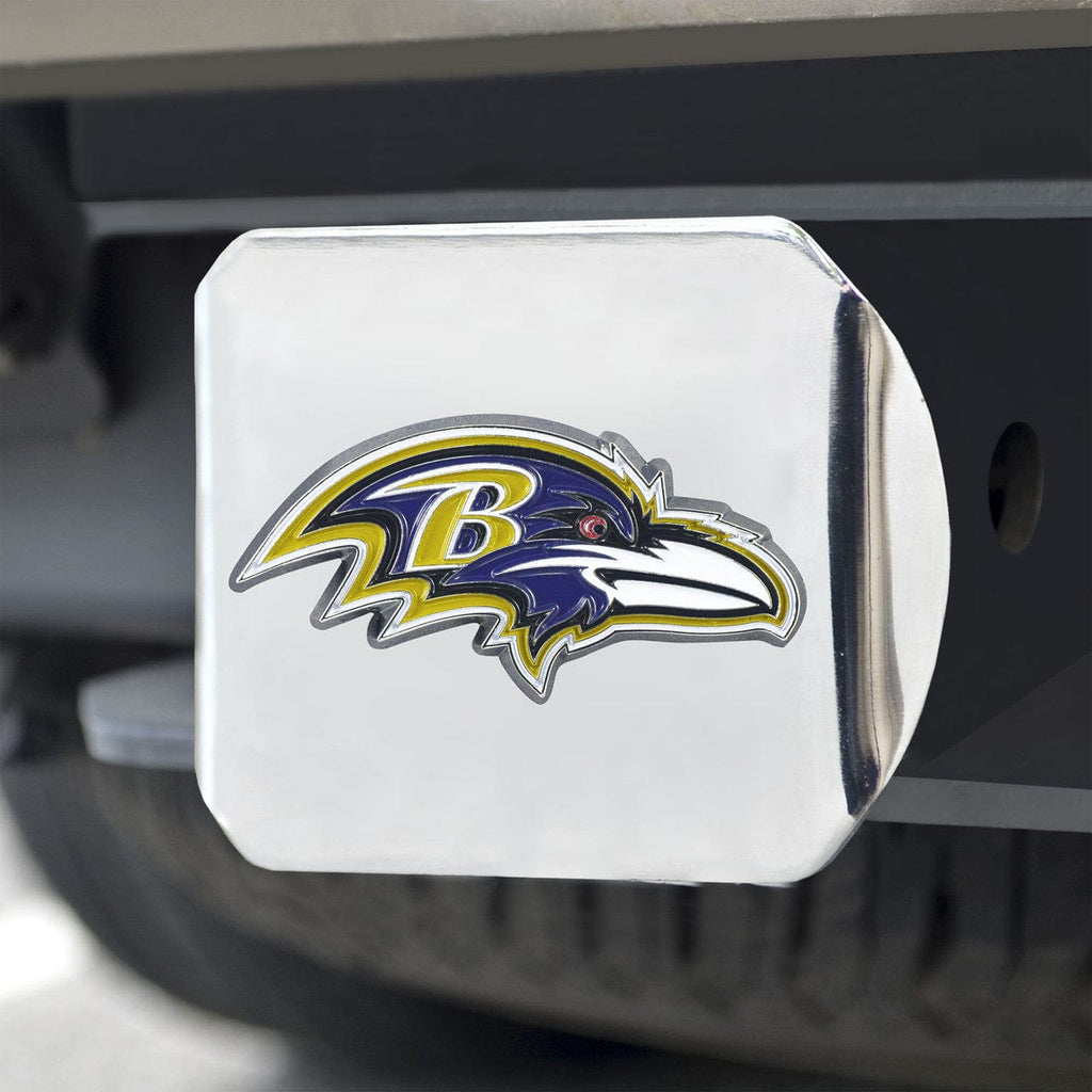 Auto Hitch Covers Baltimore Ravens Hitch Cover Color Emblem on Chrome 842281125344
