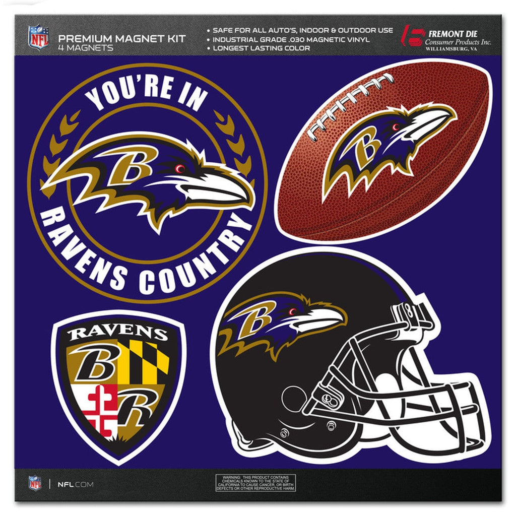 Baltimore Ravens Baltimore Ravens Magnet Kit 4 Piece CO 023245986311